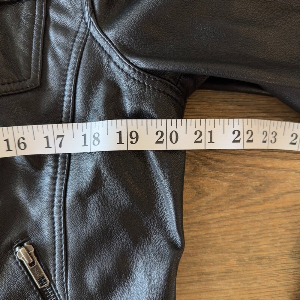 Quince 100% Soft Sheep Leather Moto Biker Jacket w/ Removable Hood-Black-Sz L - Picture 6 of 16